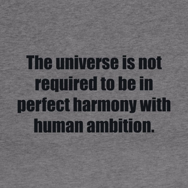 The universe is not required to be in perfect harmony with human ambition by BL4CK&WH1TE 